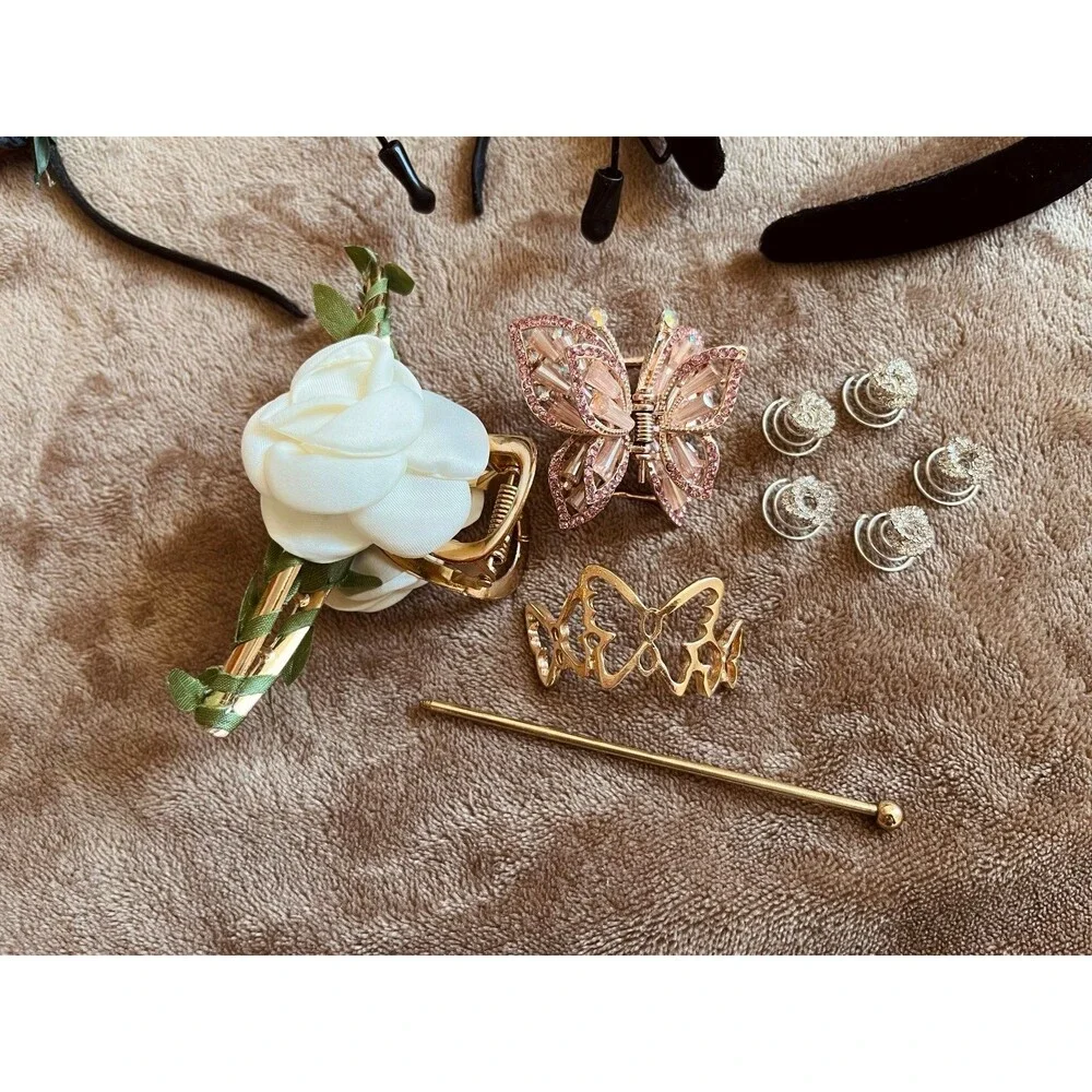 Mixed Hair Accessories Bundle, headbands, hair claws, spin pins.
